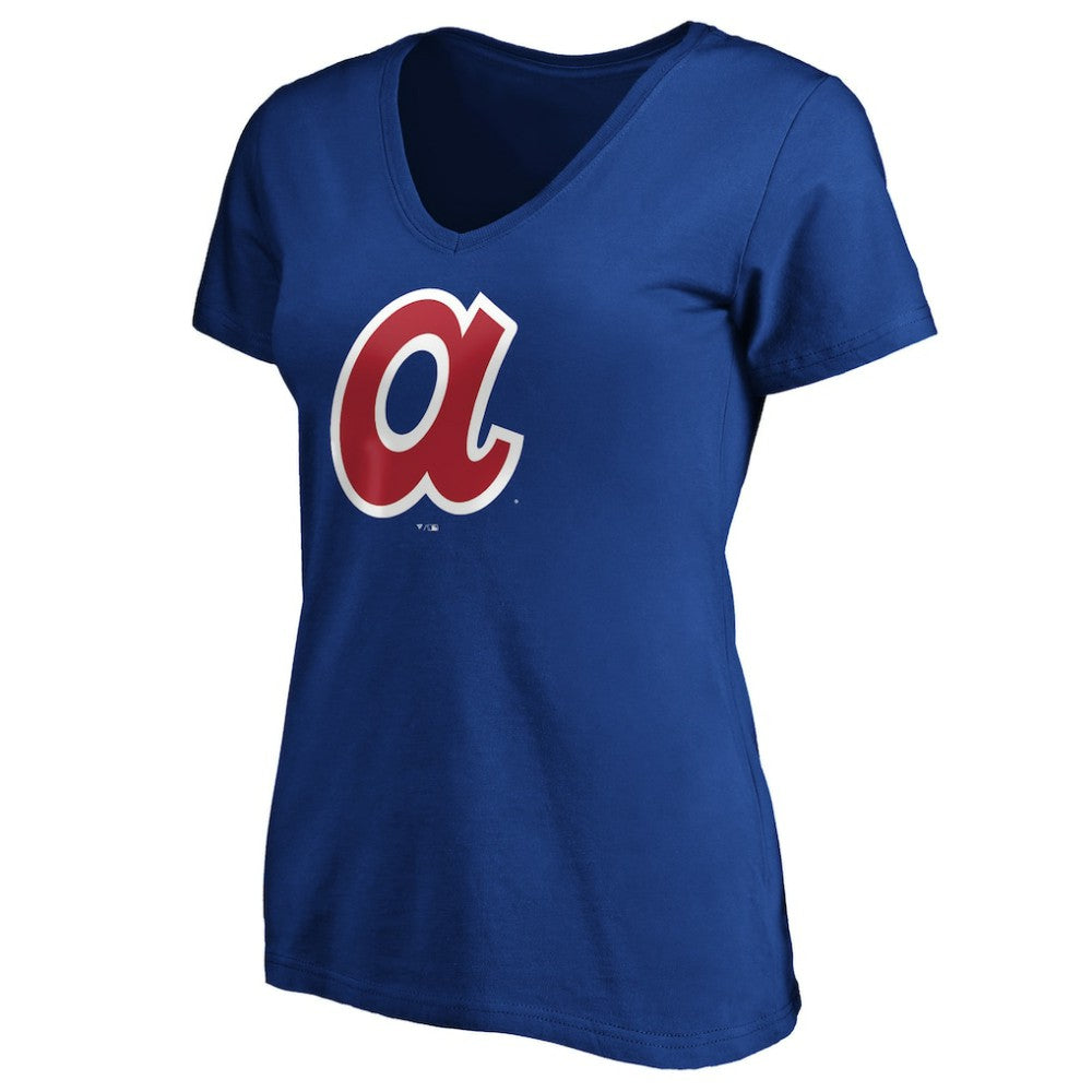 Atlanta Braves Women's Cooperstown Collection Huntington Logo V-Neck T-Shirt - MLB