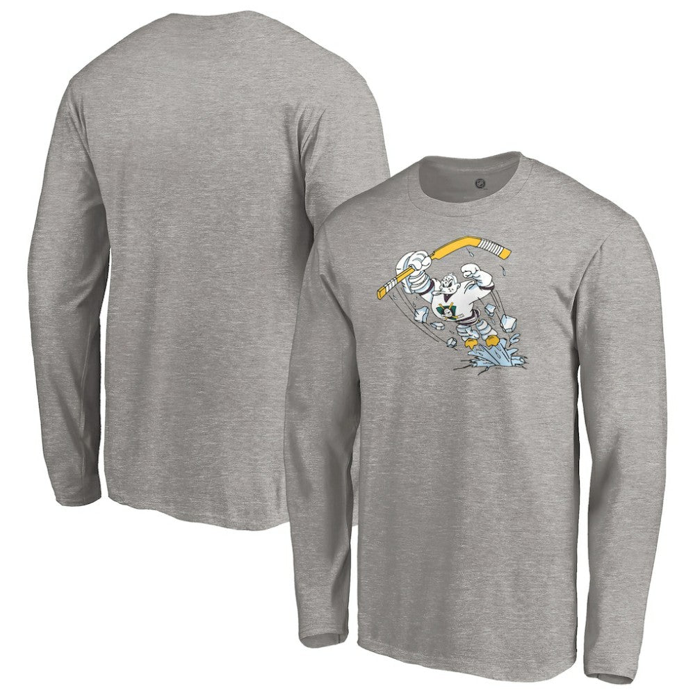 Anaheim Ducks Special Edition Primary Logo Long Sleeve T-Shirt - Heather Gray - NHL