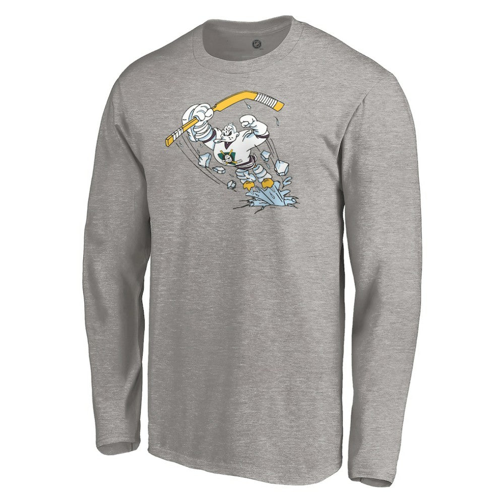 Anaheim Ducks Special Edition Primary Logo Long Sleeve T-Shirt - Heather Gray - NHL