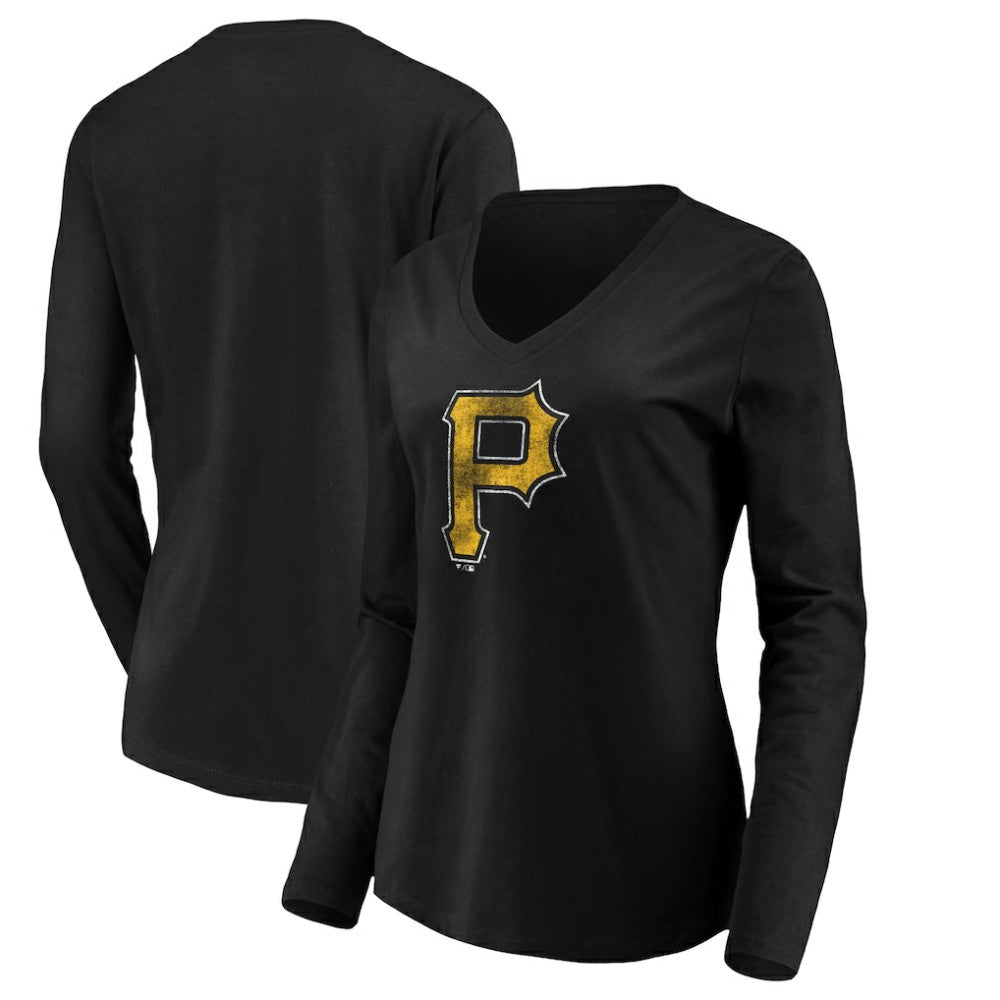 Pittsburgh Pirates Women's Core Distressed Team Long Sleeve T-Shirt - MLB