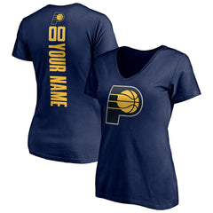 Indiana Pacers Women's Playmaker Personalized Name & Number V-Neck T-Shirt Navy - NBA