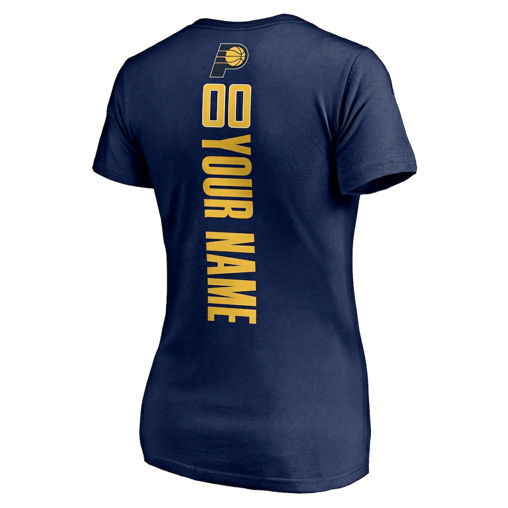 Indiana Pacers Women's Playmaker Personalized Name & Number V-Neck T-Shirt Navy - NBA