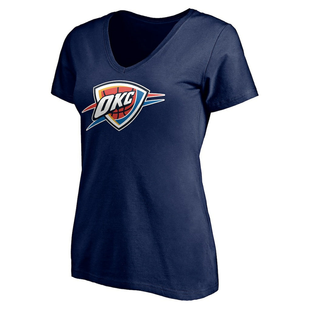 Oklahoma City Thunder Women's Playmaker Personalized Name & Number V-Neck T-Shirt Navy - NBA