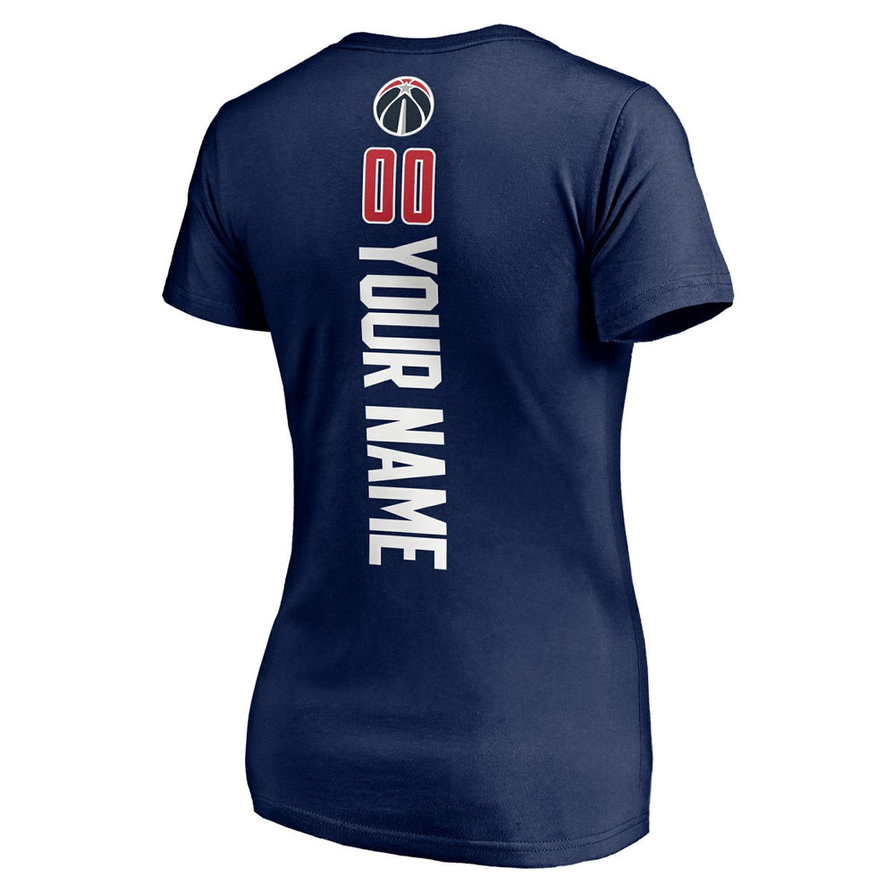 Washington Wizards Women's Playmaker Personalized Name & Number V-Neck T-Shirt Navy - NBA