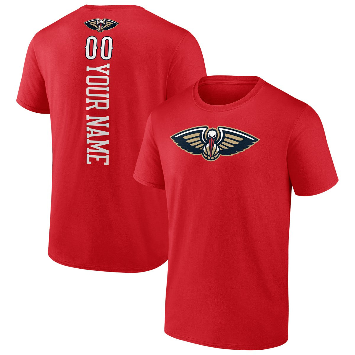 New Orleans Pelicans Playmaker Personalized Name & Number T-Shirt Red - NBA