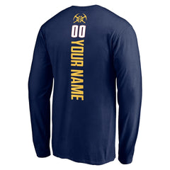 Denver Nuggets Playmaker Personalized Name & Number Long Sleeve T-Shirt Navy - NBA