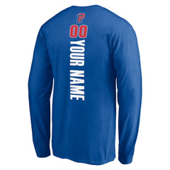Detroit Pistons Playmaker Personalized Name & Number Long Sleeve T-Shirt Blue - NBA