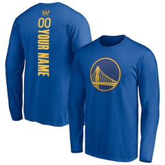 Golden State Warriors Playmaker Personalized Name & Number Long Sleeve T-Shirt Royal - NBA