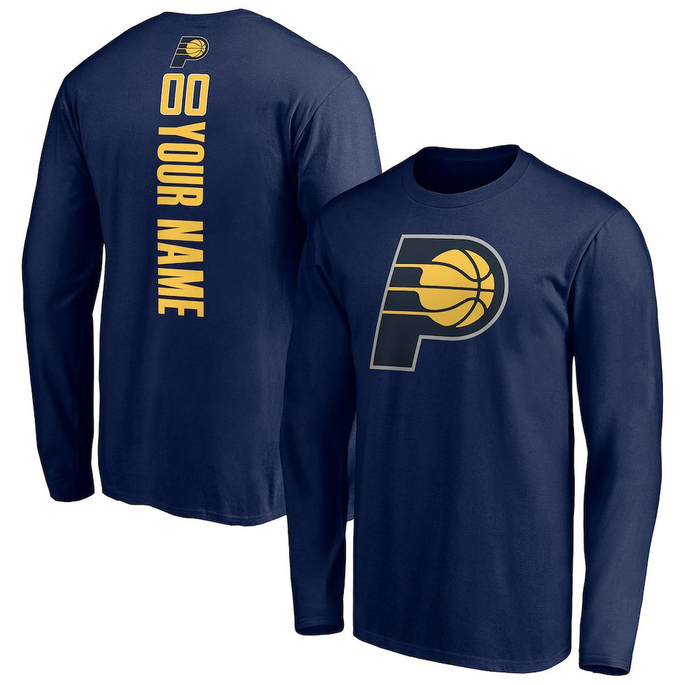Indiana Pacers Playmaker Personalized Name & Number Long Sleeve T-Shirt Navy - NBA