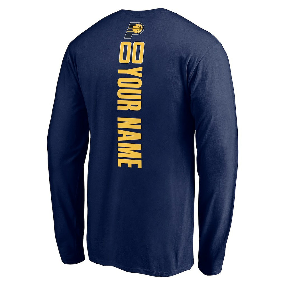 Indiana Pacers Playmaker Personalized Name & Number Long Sleeve T-Shirt Navy - NBA