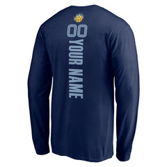 Memphis Grizzlies Playmaker Personalized Name & Number Long Sleeve T-Shirt Navy - NBA