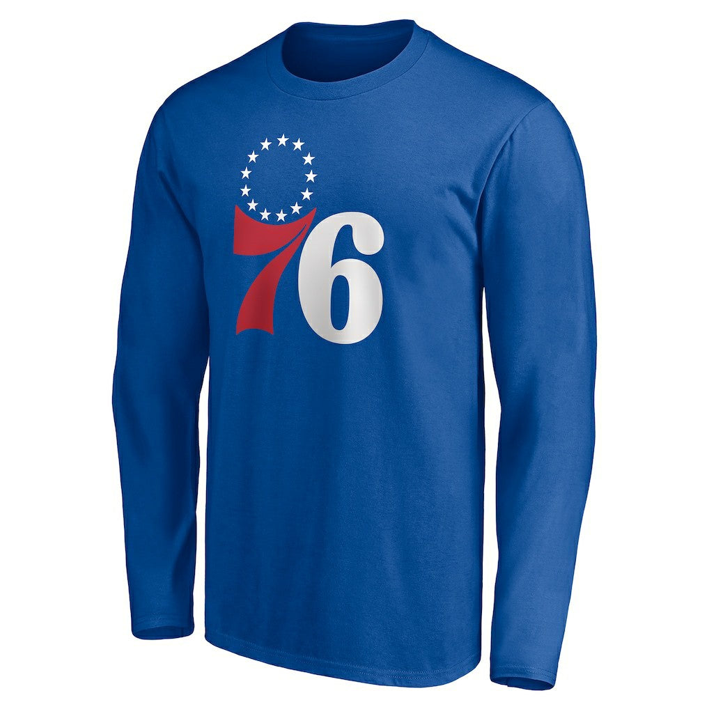 Philadelphia 76ers Playmaker Personalized Name & Number Long Sleeve T-Shirt Royal - NBA