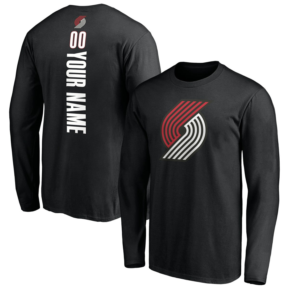 Portland Trail Blazers Playmaker Personalized Name & Number Long Sleeve T-Shirt Black - NBA