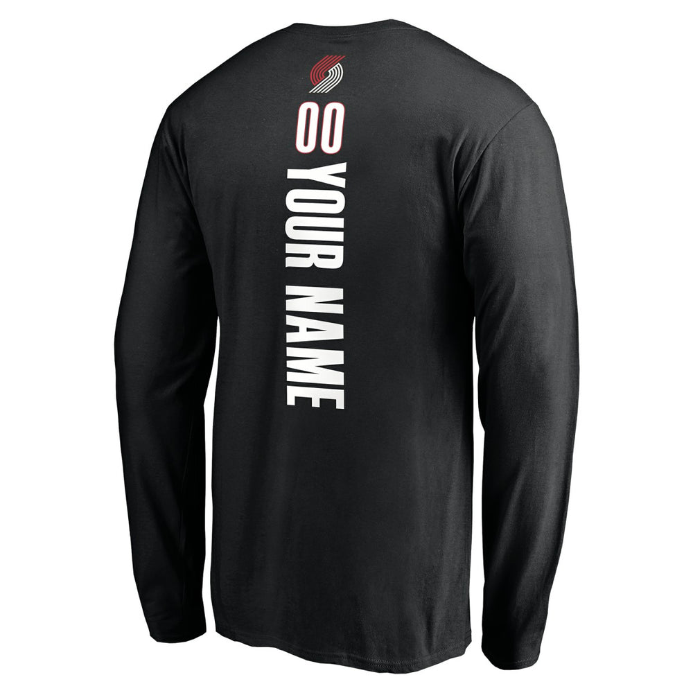 Portland Trail Blazers Playmaker Personalized Name & Number Long Sleeve T-Shirt Black - NBA