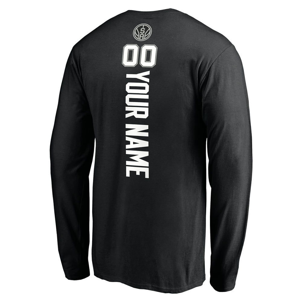 San Antonio Spurs Playmaker Personalized Name & Number Long Sleeve T-Shirt Black - NBA