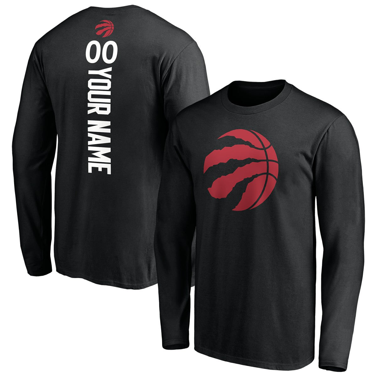 Toronto Raptors Playmaker Personalized Name & Number Long Sleeve T-Shirt Black - NBA