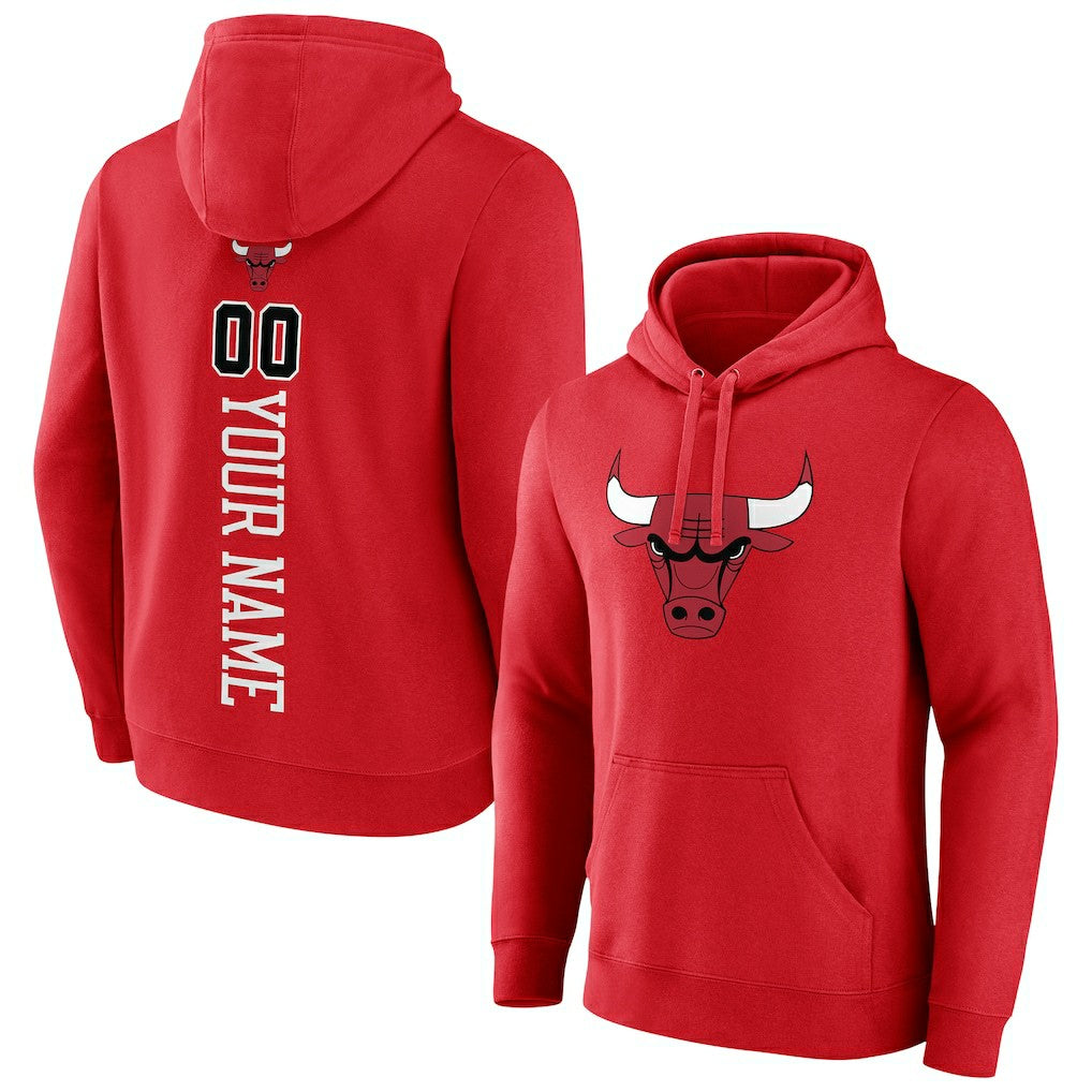 Chicago Bulls Playmaker Personalized Name & Number Pullover Hoodie Red - NBA