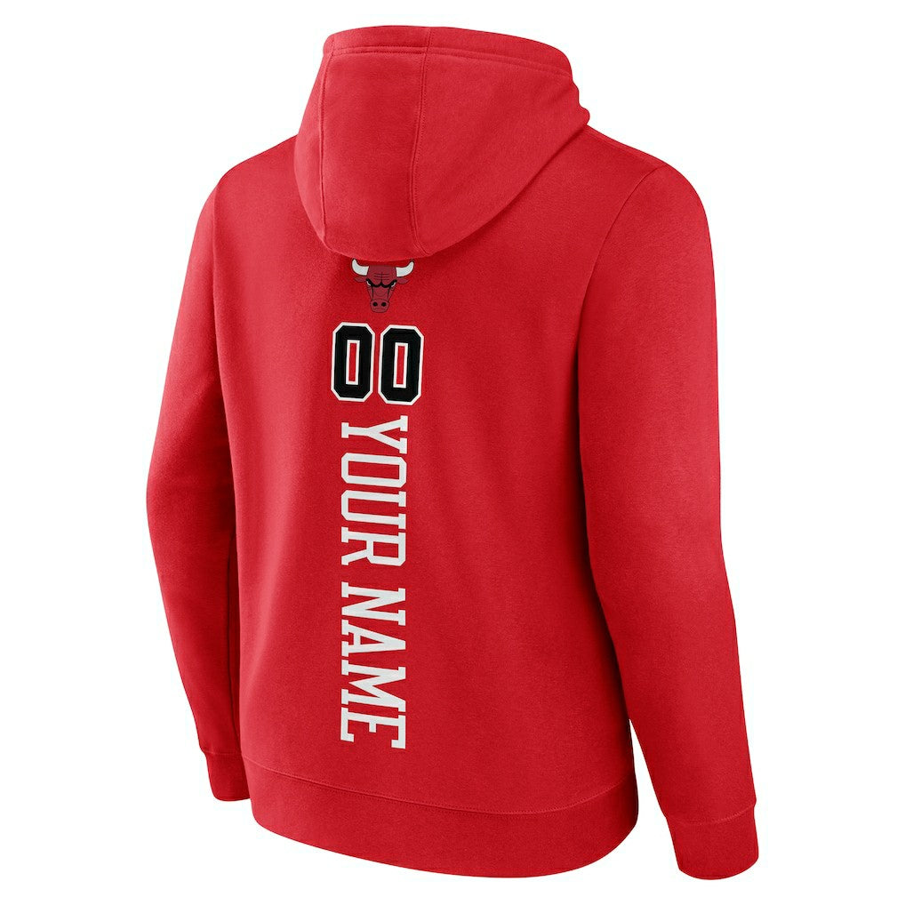 Chicago Bulls Playmaker Personalized Name & Number Pullover Hoodie Red - NBA