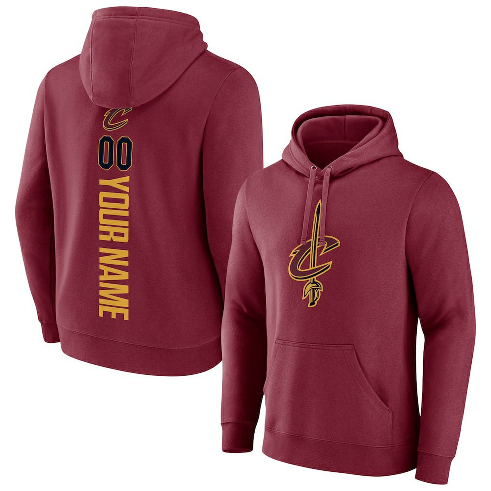 Cleveland Cavaliers Playmaker Personalized Name & Number Pullover Hoodie Wine - NBA
