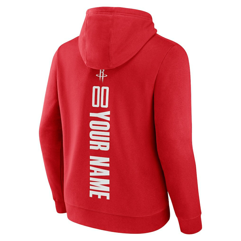 Houston Rockets Playmaker Personalized Name & Number Pullover Hoodie Red - NBA