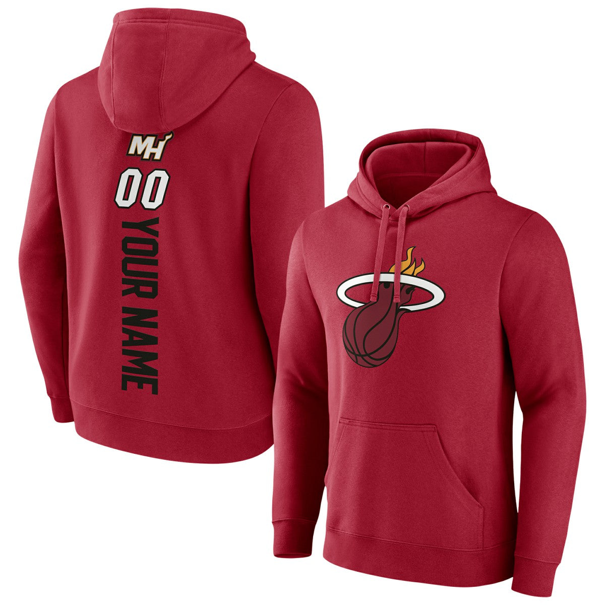 Miami Heat Playmaker Personalized Name & Number Pullover Hoodie Red - NBA