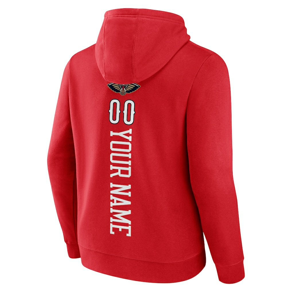 New Orleans Pelicans Playmaker Personalized Name & Number Pullover Hoodie Red - NBA