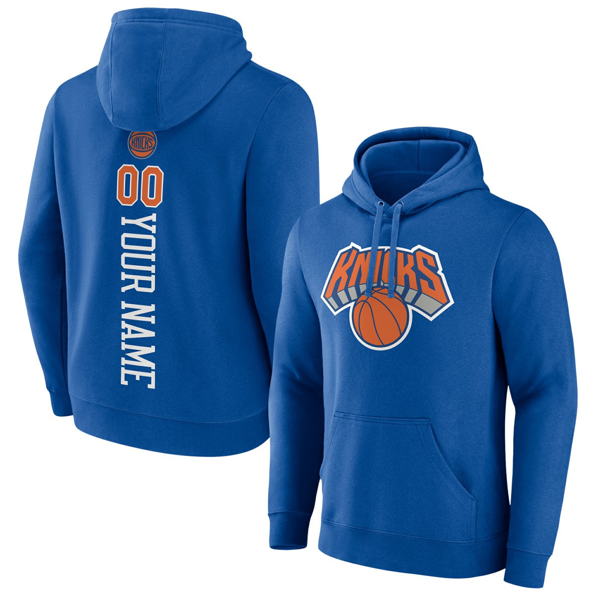 New York Knicks Playmaker Personalized Name & Number Pullover Hoodie Blue - NBA