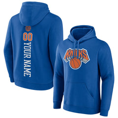 New York Knicks Playmaker Personalized Name & Number Pullover Hoodie Blue - NBA