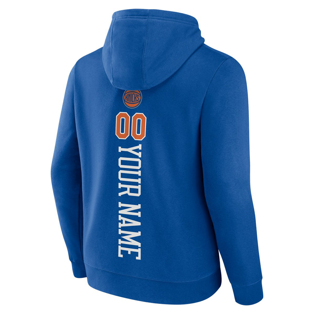 New York Knicks Playmaker Personalized Name & Number Pullover Hoodie Blue - NBA