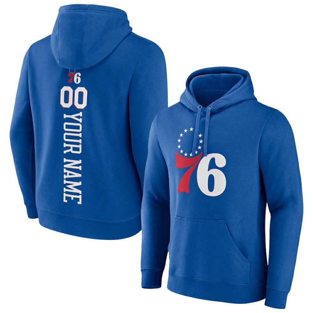 Philadelphia 76ers Playmaker Personalized Name & Number Pullover Hoodie Royal - NBA