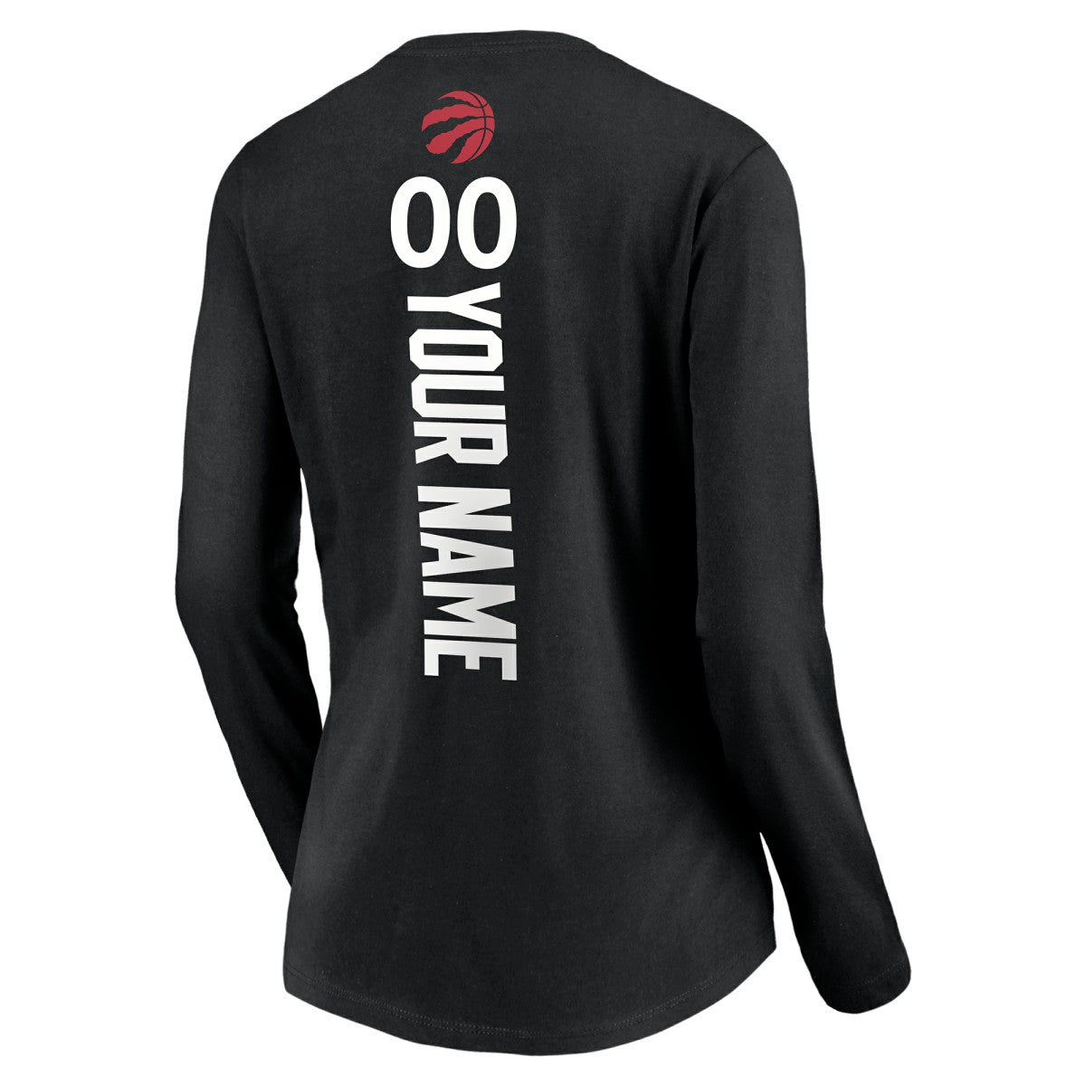 Toronto Raptors Women's Playmaker Personalized Name & Number Long Sleeve V-Neck T-Shirt Black - NBA