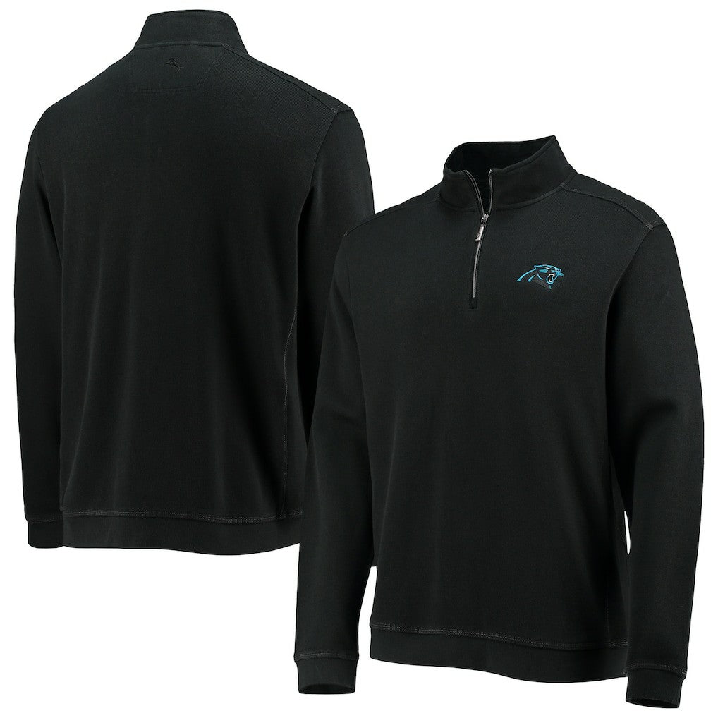 Carolina Panthers Nassau Half-Zip Jacket Black | Tommy Bahama