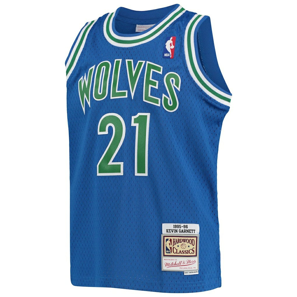 Kevin Garnett Minnesota Timberwolves Youth 1995-96 Hardwood Classics Swingman Jersey Blue - NBA