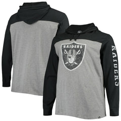 Las Vegas Raiders '47 Franklin Wooster Long Sleeve Hoodie T-Shirt Heathered Gray/Black | 47 brand