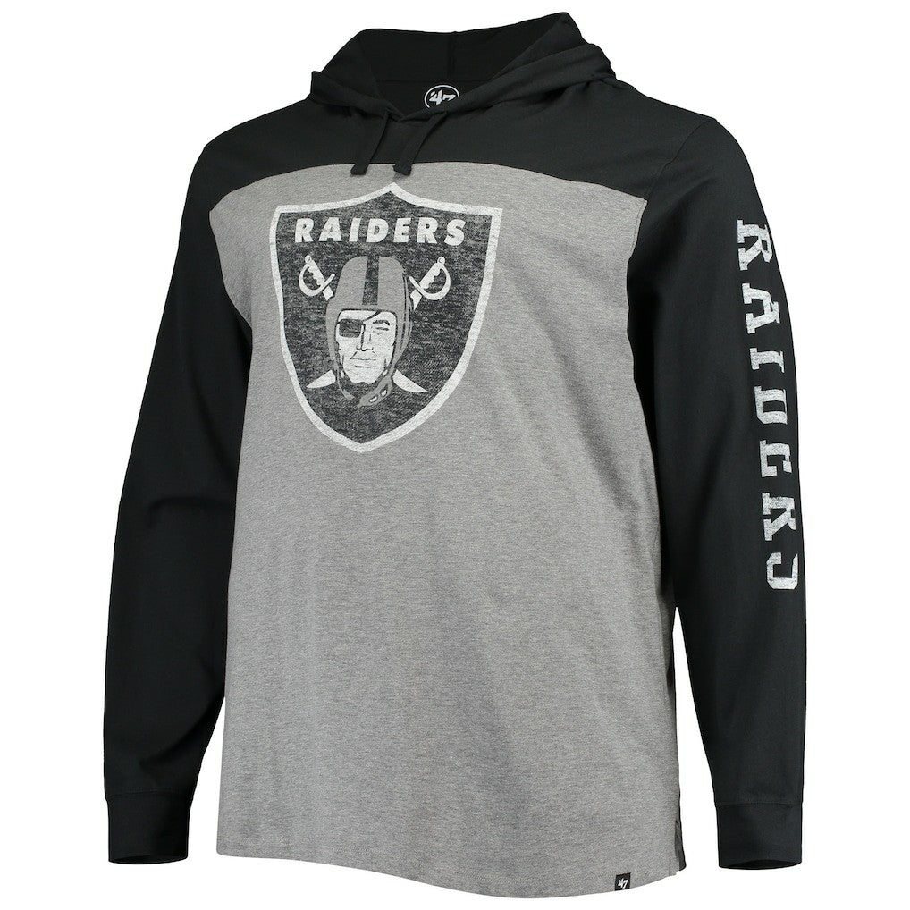 Las Vegas Raiders '47 Franklin Wooster Long Sleeve Hoodie T-Shirt Heathered Gray/Black | 47 brand