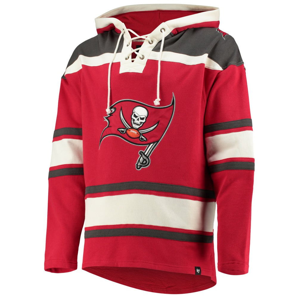 Tampa Bay Buccaneers '47 Lacer V-Neck Pullover Hoodie Red | 47 brand