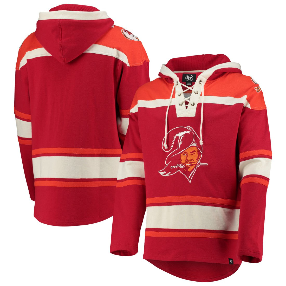 Tampa Bay Buccaneers '47 Throwback Lacer Pullover Hoodie Red | 47 brand
