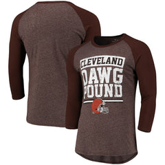Cleveland Browns Pastime Raglan 3/4-Sleeve T-Shirt Heathered Brown | Fanatics