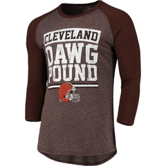 Cleveland Browns Pastime Raglan 3/4-Sleeve T-Shirt Heathered Brown | Fanatics