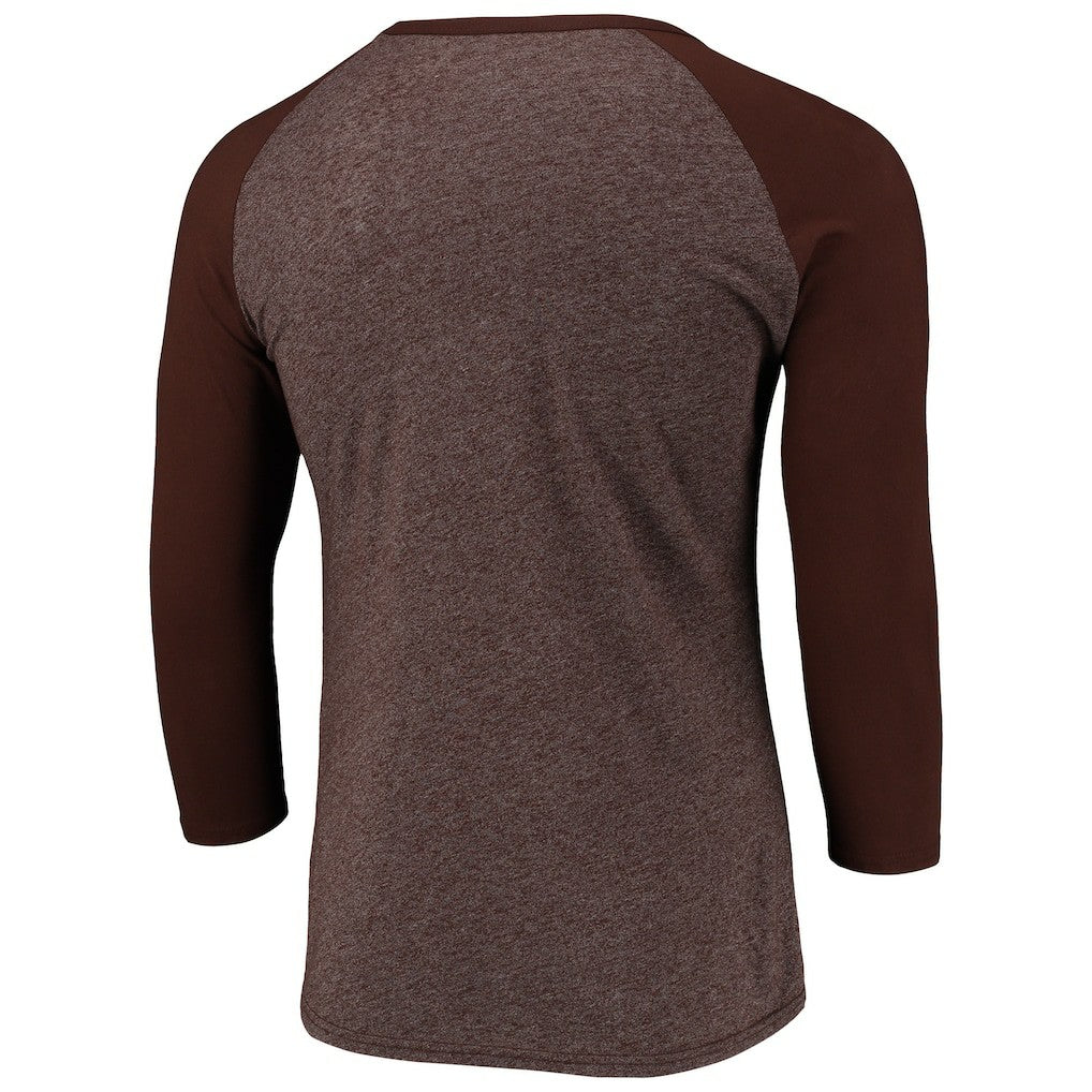 Cleveland Browns Pastime Raglan 3/4-Sleeve T-Shirt Heathered Brown | Fanatics
