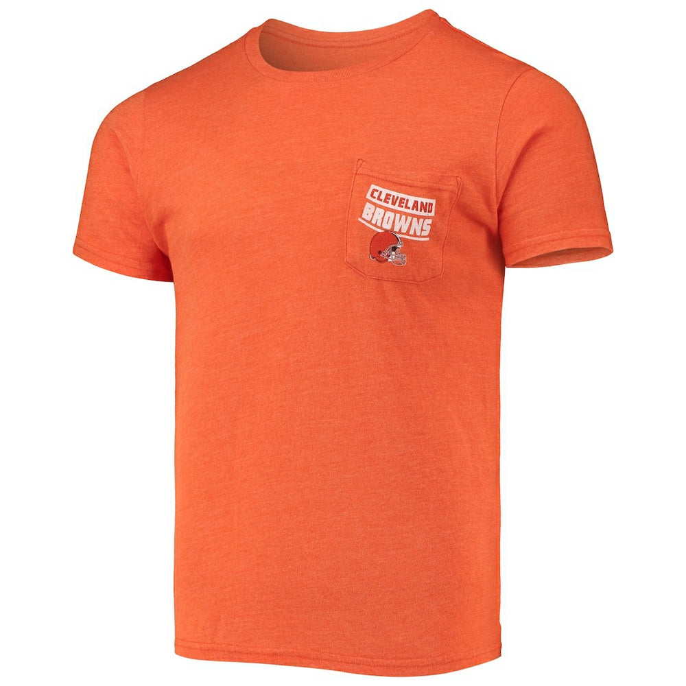 Cleveland Browns Field Goal Pocket Tri-Blend T-Shirt Heathered Orange | Fanatics