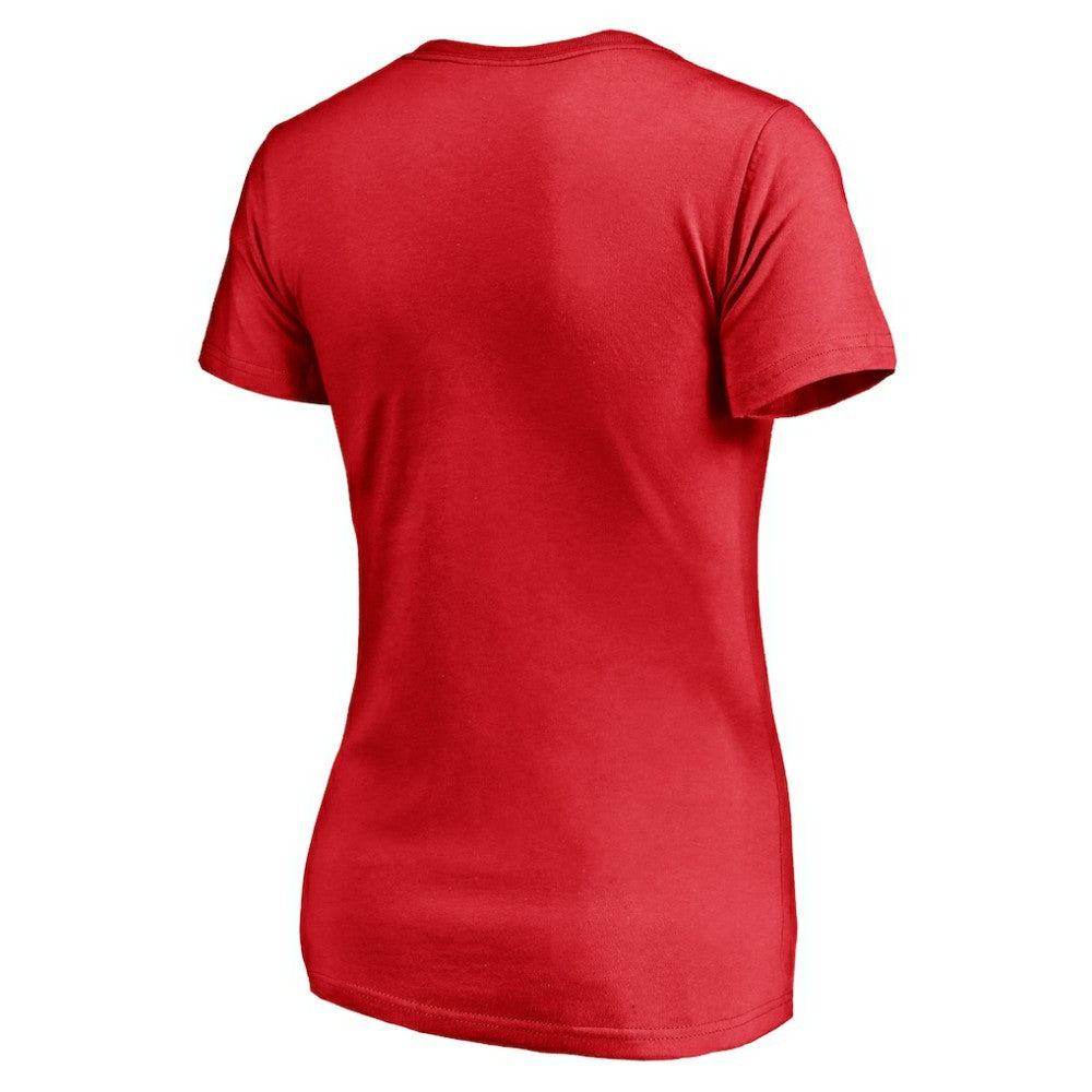 Calgary Flames Fanatics Women's Plus Size Mascot In Bounds V-Neck T-Shirt - Red - NHL