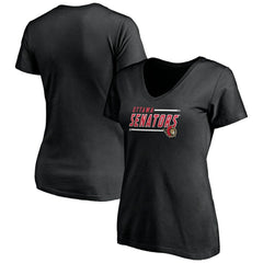 Ottawa Senators Fanatics Women's Plus Size Mascot In Bounds V-Neck T-Shirt - Black - NHL