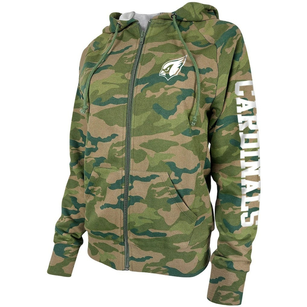 Arizona Cardinals New Era Women's Raglan Full-Zip Hoodie Camo | NFL
