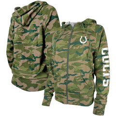 Indianapolis Colts New Era Women's Raglan Full-Zip Hoodie Camo | NFL