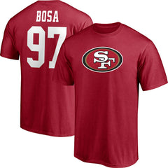 Nick Bosa San Francisco 49ers Player Icon Name & Number T-Shirt Scarlet | Fanatics