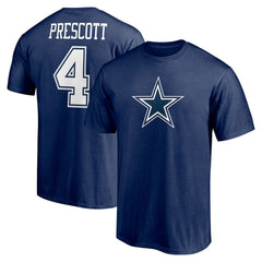 Dak Prescott Dallas Cowboys Player Icon Name & Number T-Shirt Navy | Fanatics