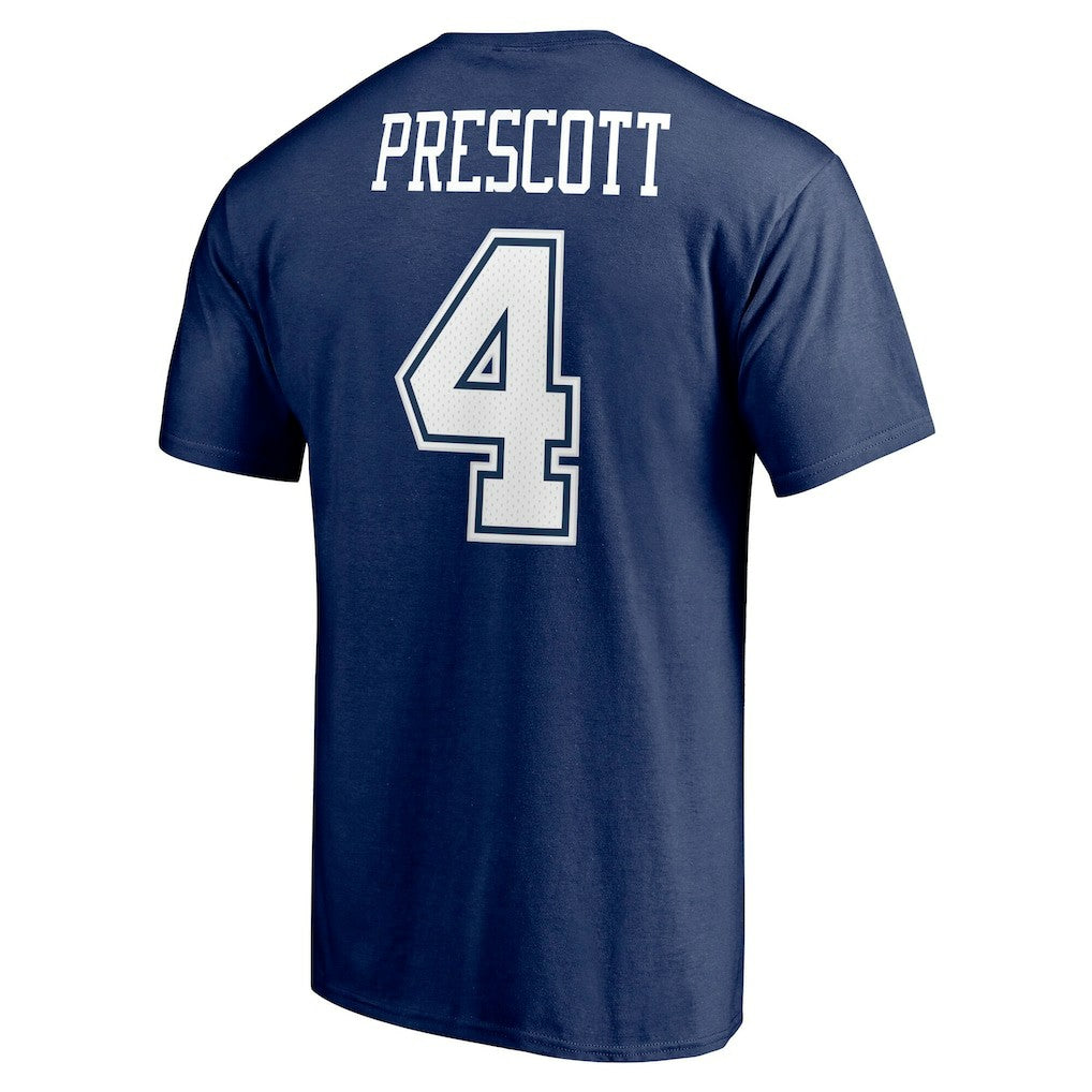 Dak Prescott Dallas Cowboys Player Icon Name & Number T-Shirt Navy | Fanatics