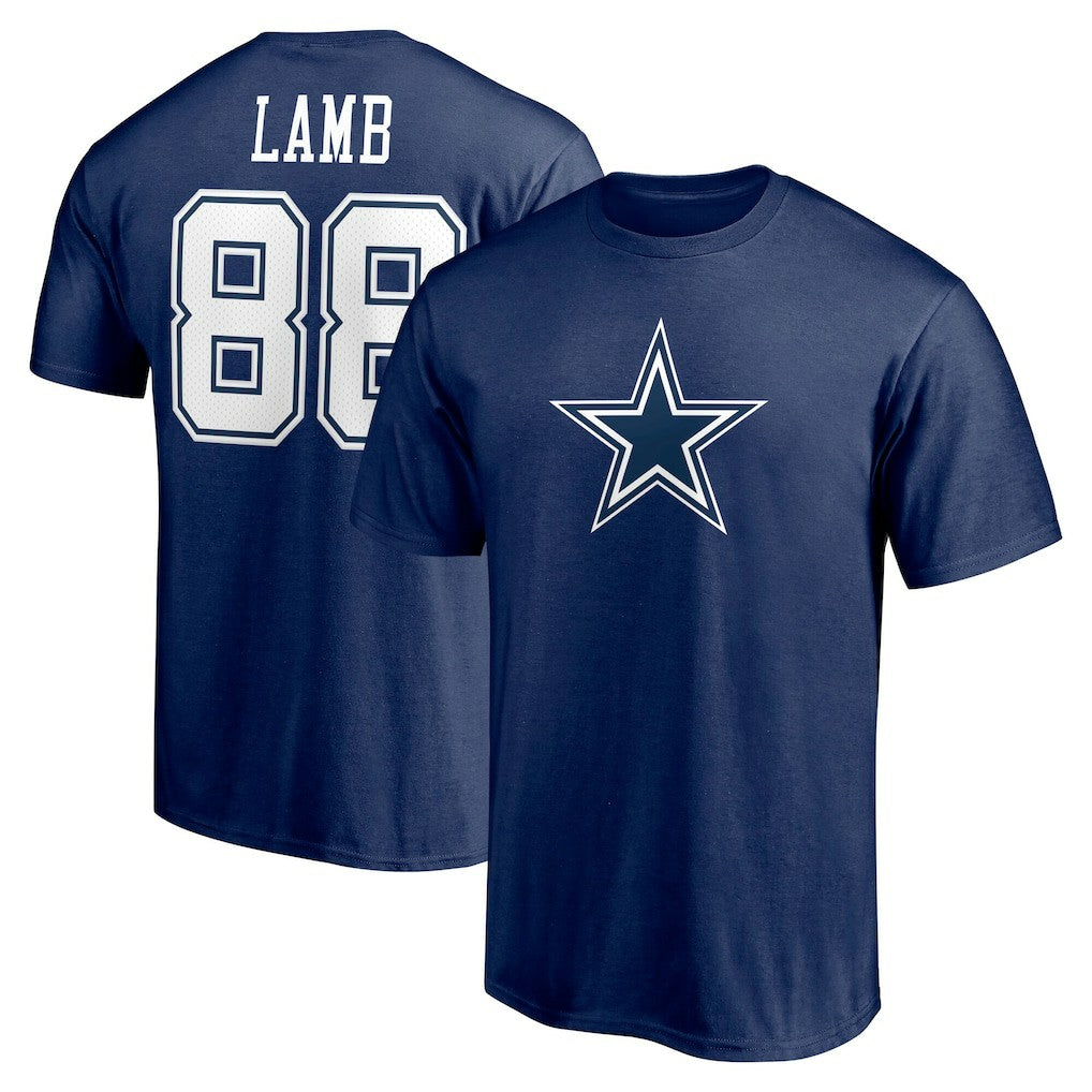 CeeDee Lamb Dallas Cowboys Player Icon Name & Number T-Shirt Navy | Fanatics