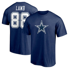 CeeDee Lamb Dallas Cowboys Player Icon Name & Number T-Shirt Navy | Fanatics